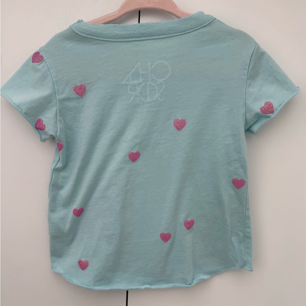 Chaser Girls Short Sleeve Hearts Shirttail Crew Neck Tee 2 or 3 - Picture 2 of 7